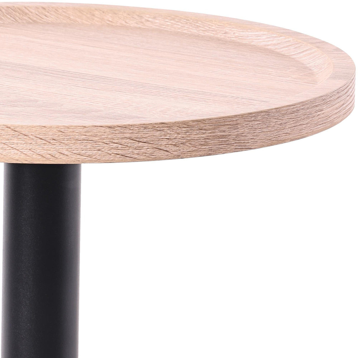 Bijzettafel Set Aspen (2-delig) – Rond – Hout & Zwart Metaal – Modern Design End Tables Knuska