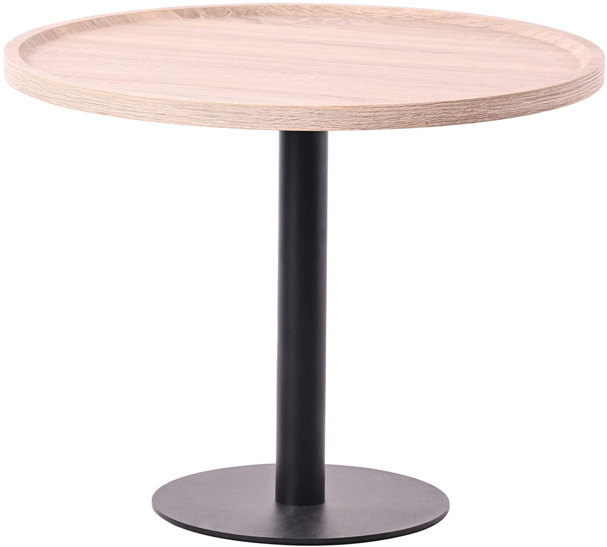 Bijzettafel Set Aspen (2-delig) – Rond – Hout & Zwart Metaal – Modern Design End Tables Knuska