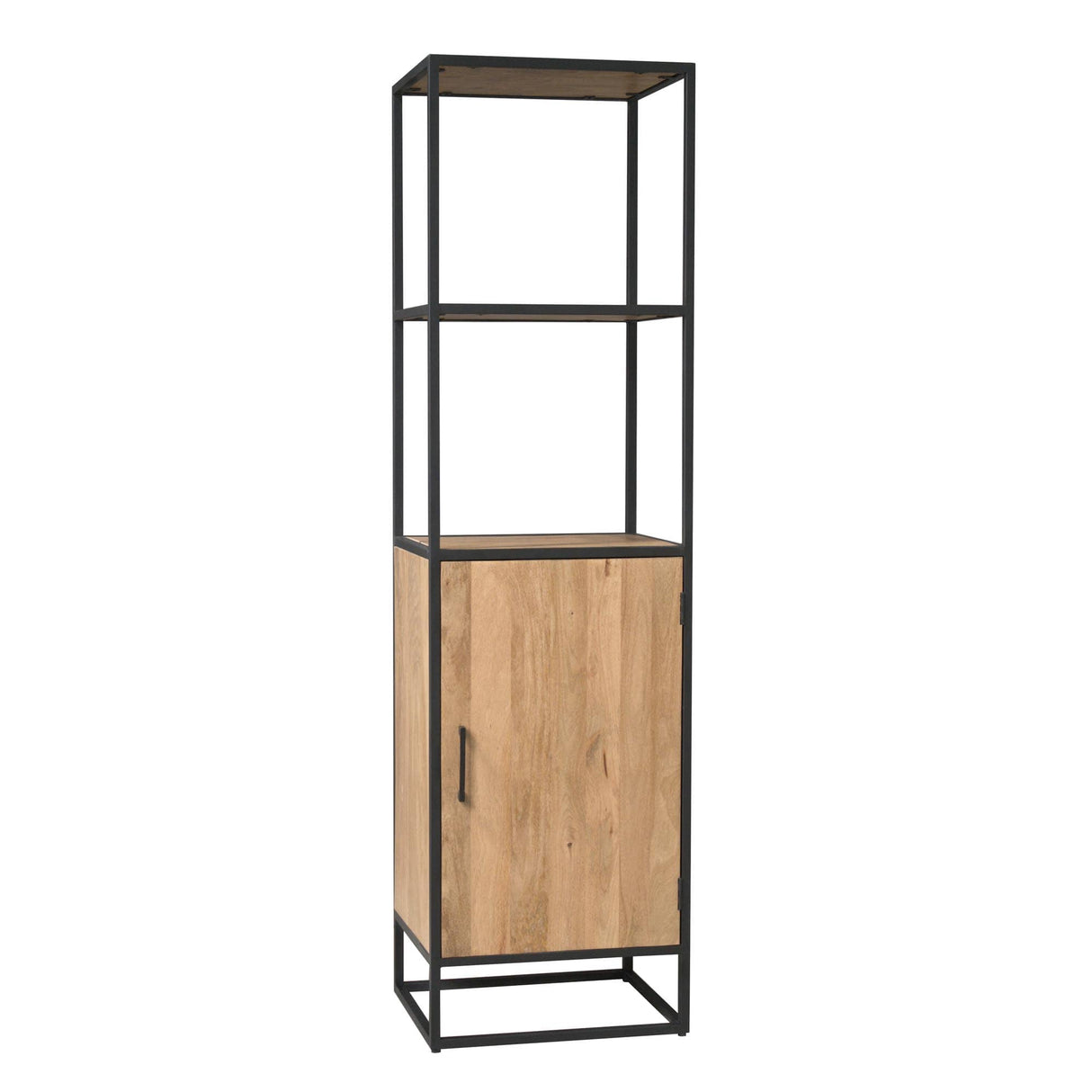 Boekenkast - Naturel - Mangohout - 55 cm - 1 Deur Bookcases & Standing Shelves Starfurn