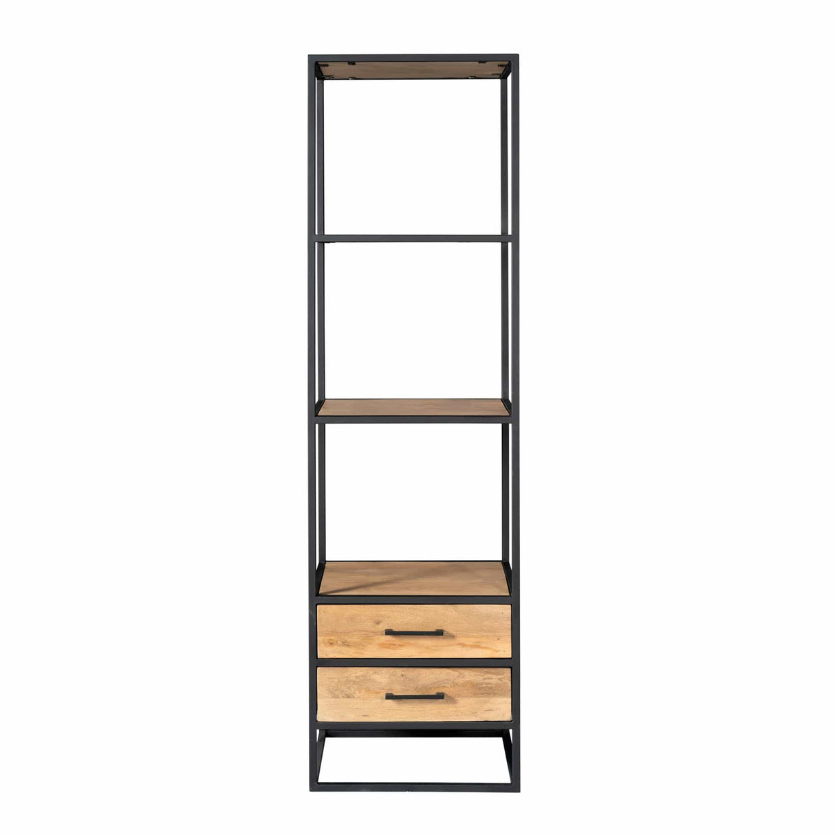 Boekenkast - Naturel - Mangohout - met lades - 55 cm Bookcases & Standing Shelves Starfurn