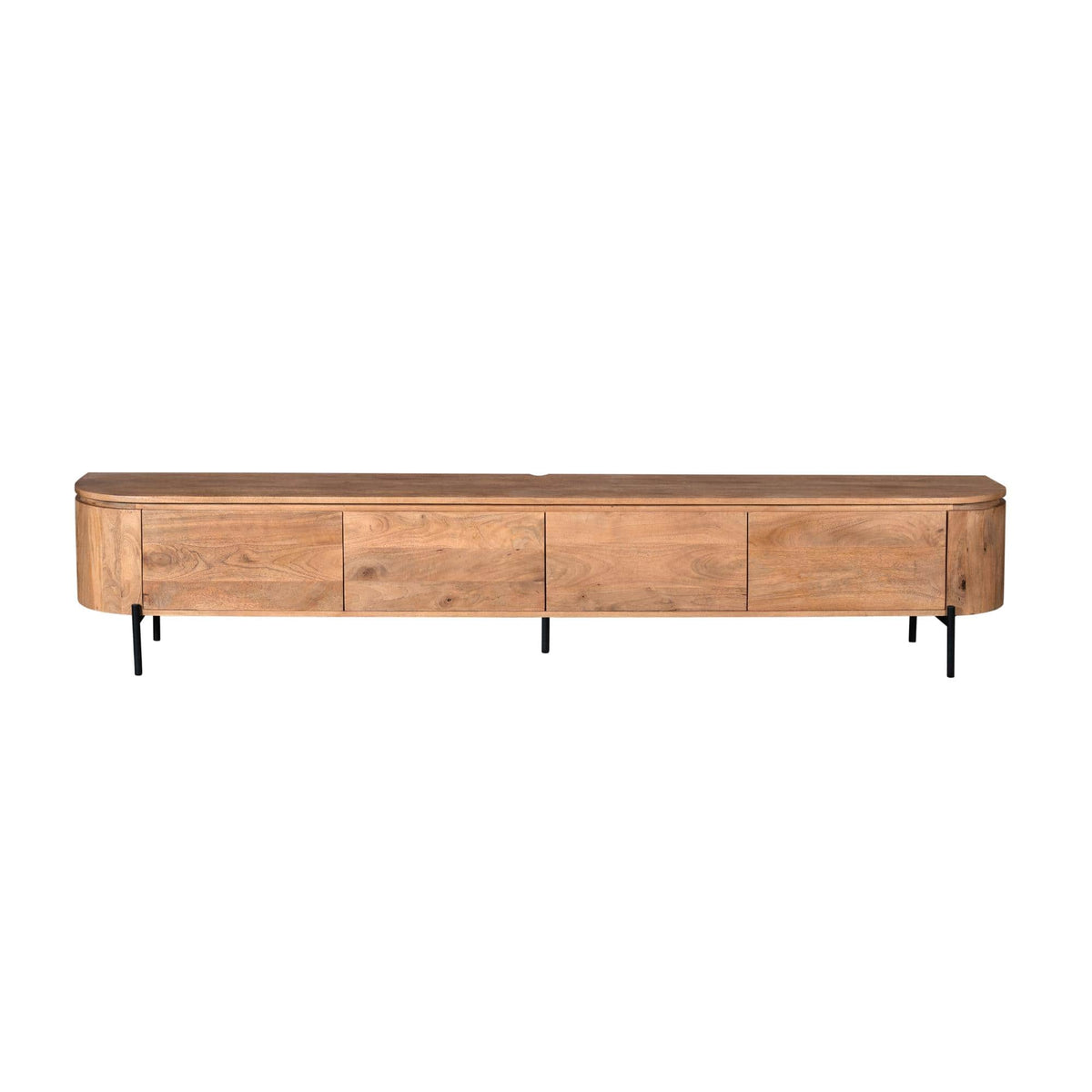 Breed Tv-meubel - Naturel Mangohout - 240 cm - Zwevend of Staand Entertainment Centers & TV Stands Starfurn