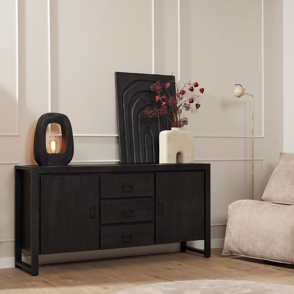 Dressoir Boaz Black | 160 cm Starfurn