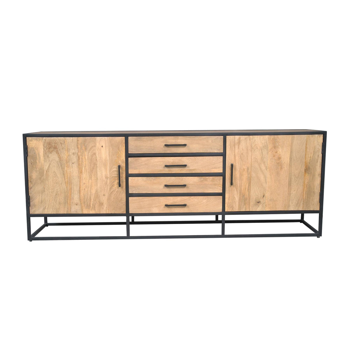 Dressoir Mangohout Natural - 210 cm - 2 Deuren & 4 Lades Sideboards Starfurn