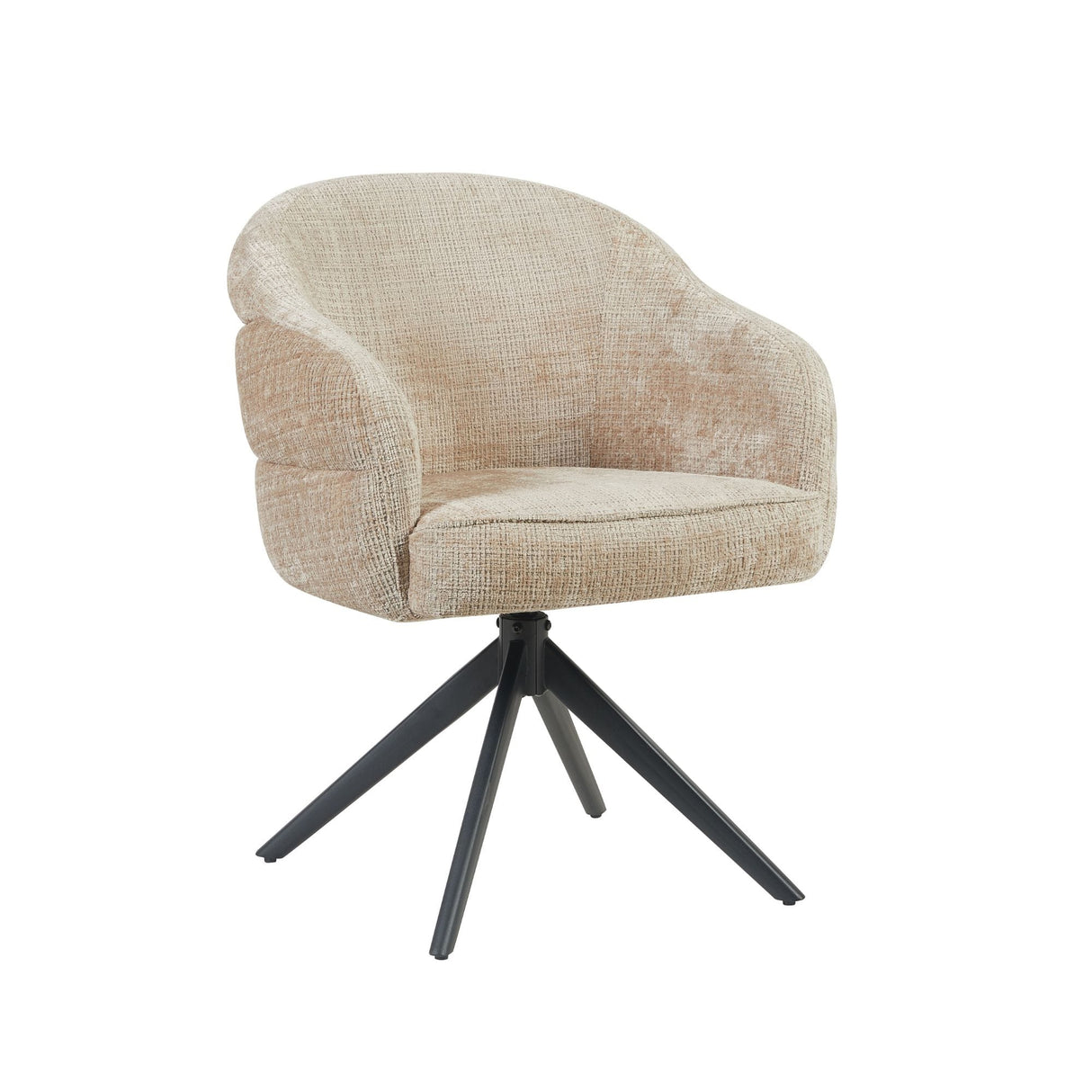 Eetkamerstoel Bella | Beige | Poot Black | Met armleuning Starfurn