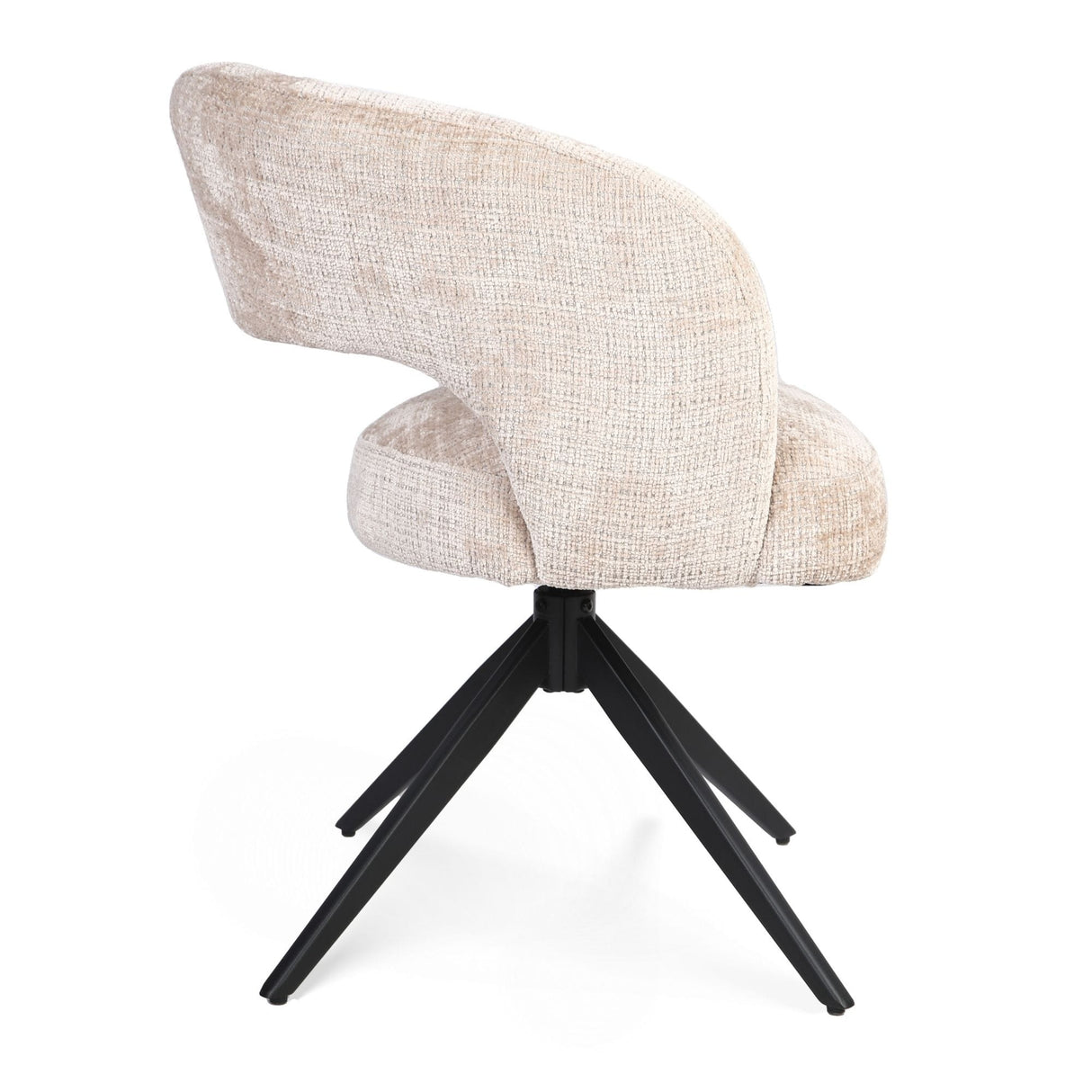 Eetkamerstoel Demi | Beige | Poot Black | Met armleuning Starfurn