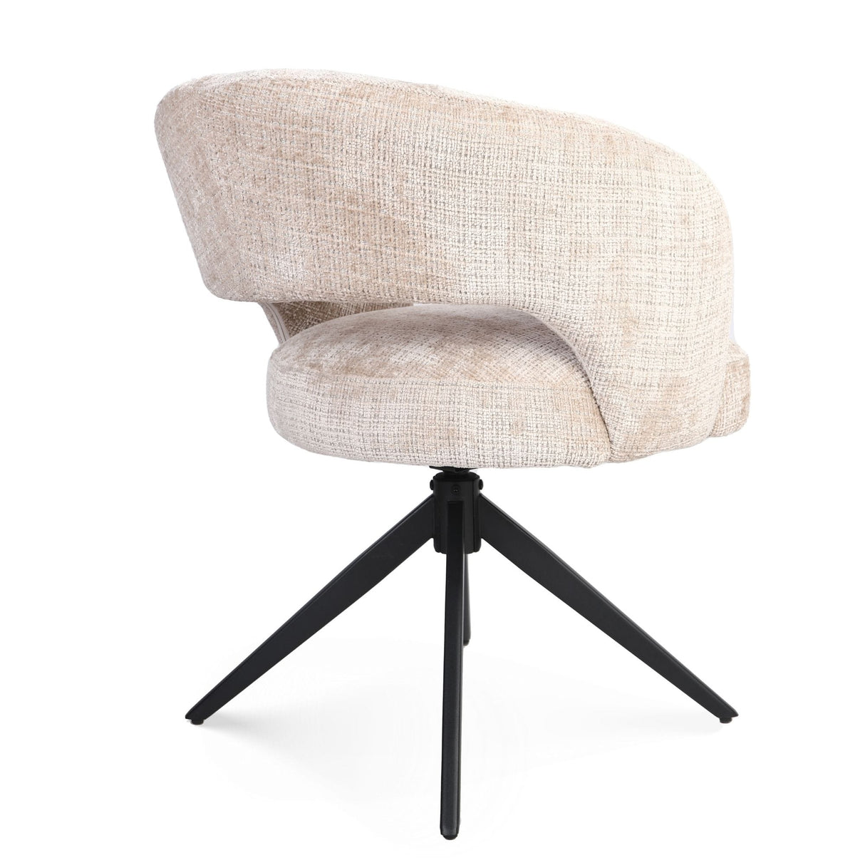 Eetkamerstoel Demi | Beige | Poot Black | Met armleuning Starfurn