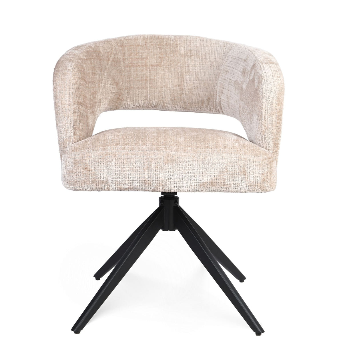 Eetkamerstoel Demi | Beige | Poot Black | Met armleuning Starfurn