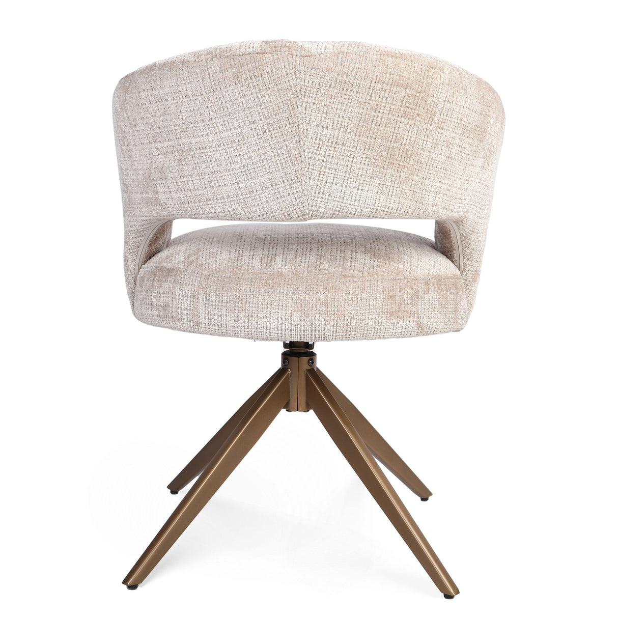 Eetkamerstoel Demi | Beige | Poot Bronze | Met armleuning Starfurn