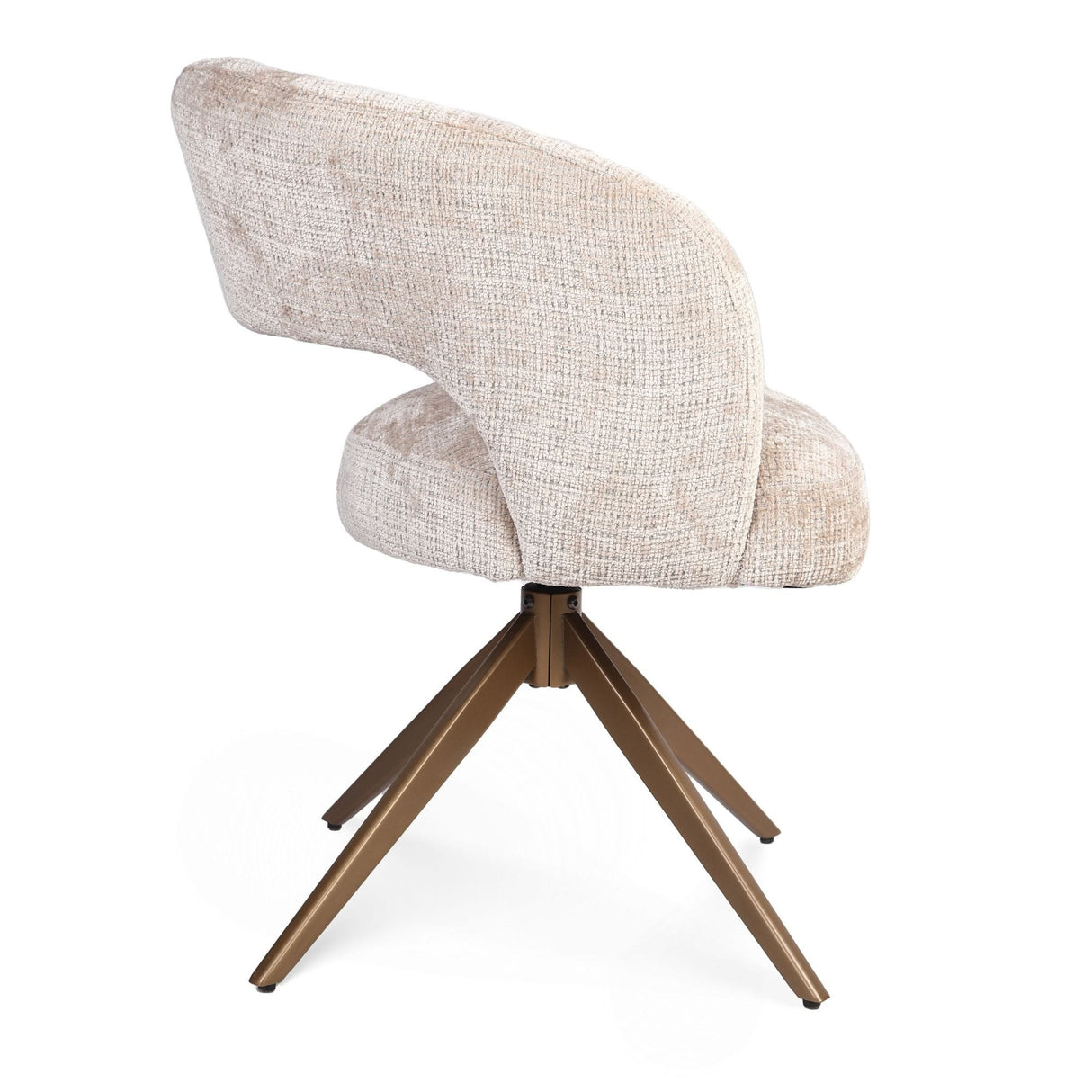 Eetkamerstoel Demi | Beige | Poot Bronze | Met armleuning Starfurn
