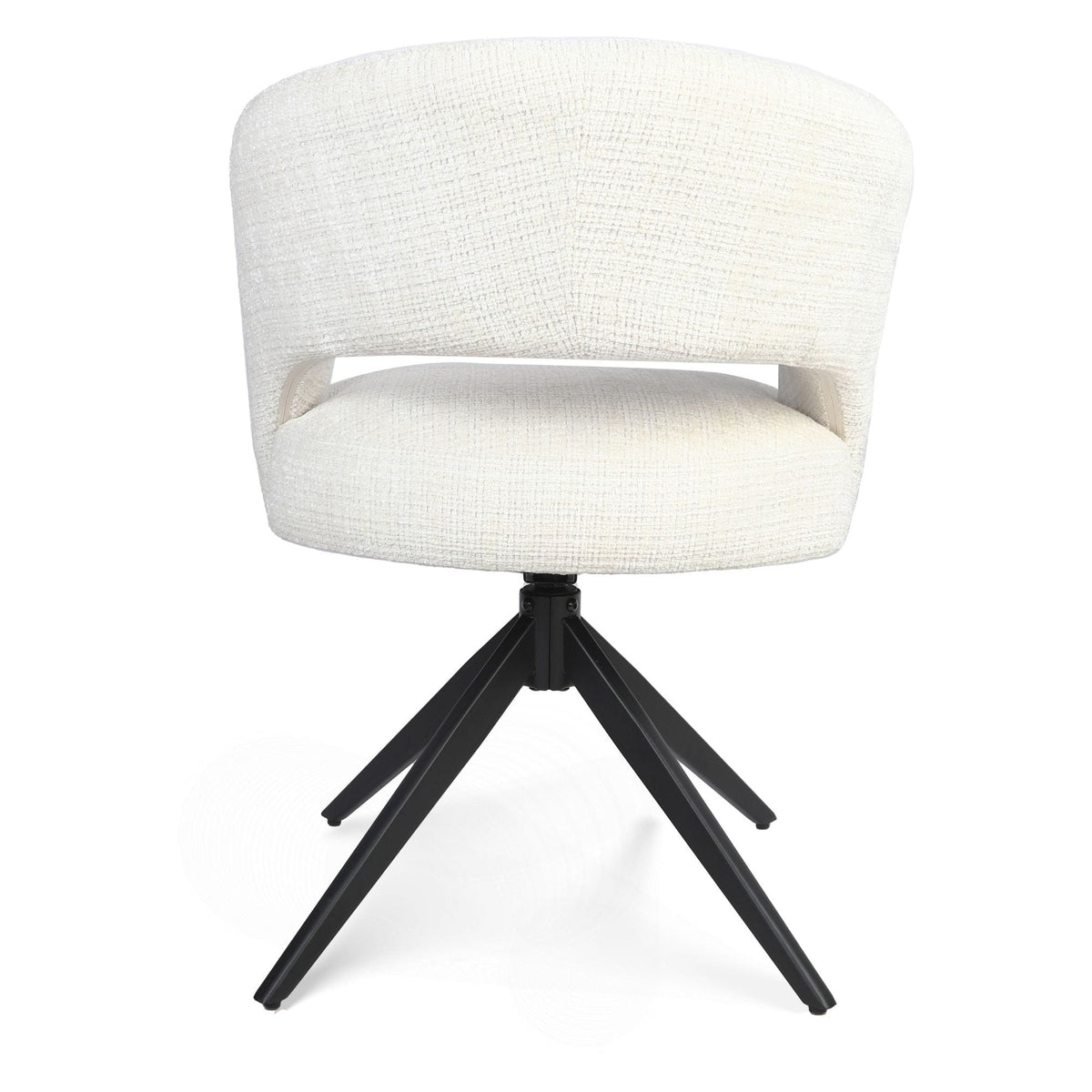 Eetkamerstoel Demi | Off White | Poot Black | Met armleuning Starfurn
