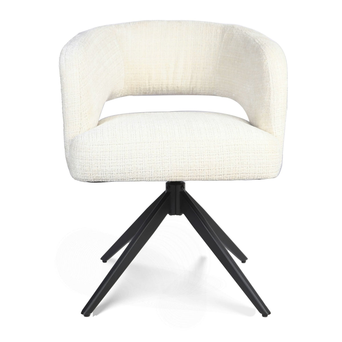 Eetkamerstoel Demi | Off White | Poot Black | Met armleuning Starfurn