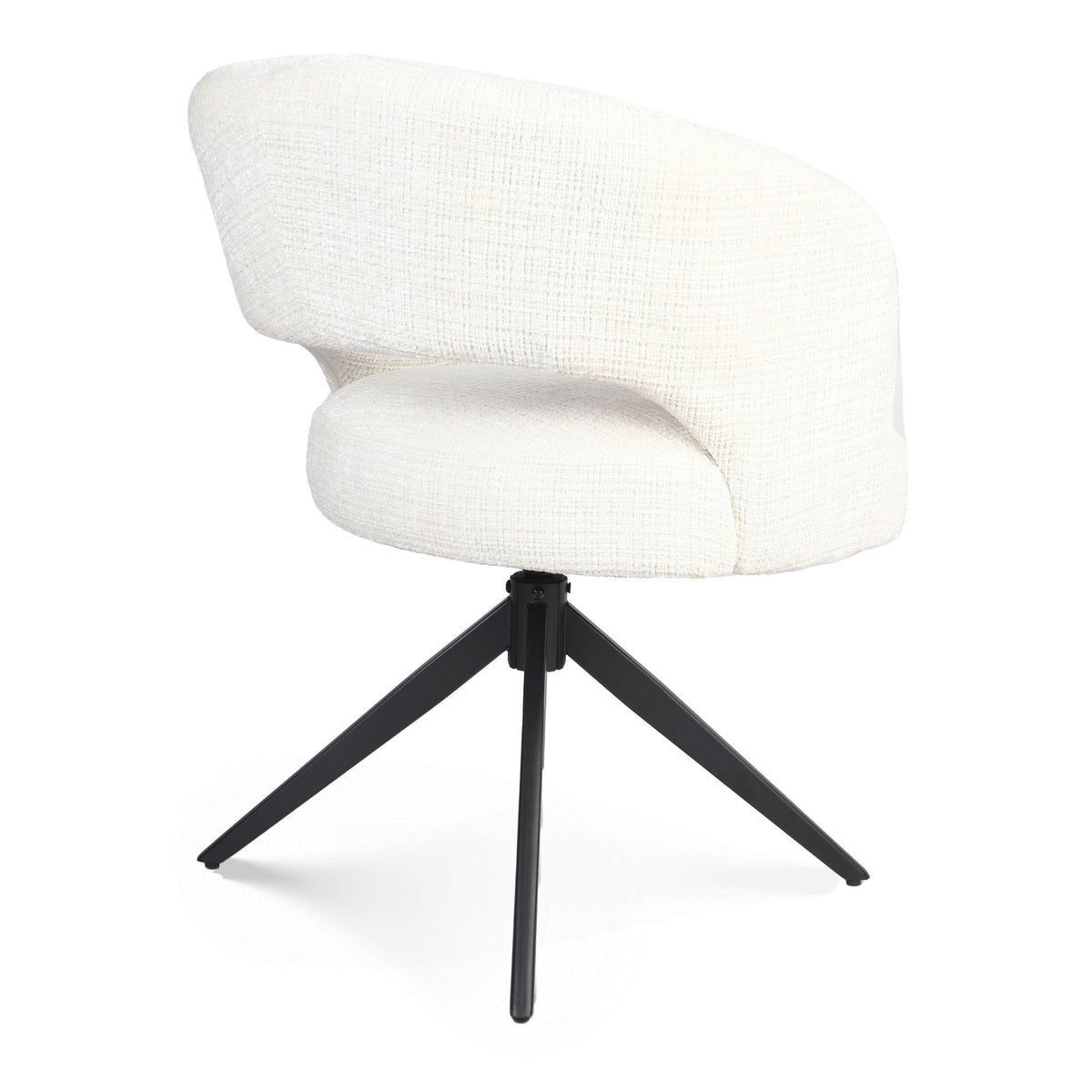 Eetkamerstoel Demi | Off White | Poot Black | Met armleuning Starfurn