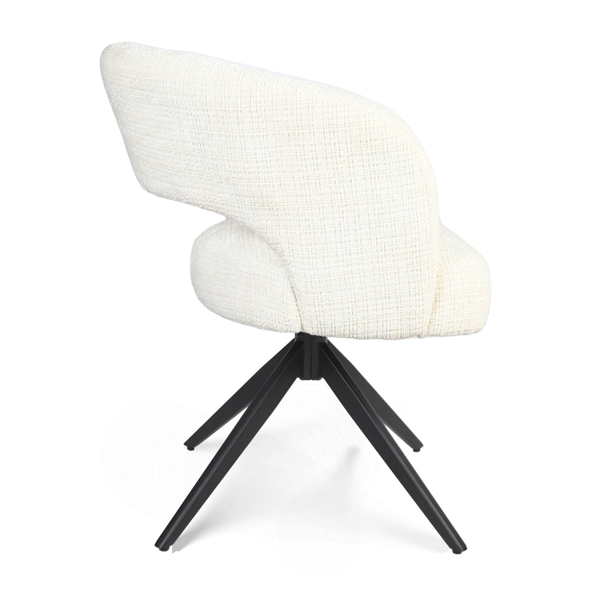 Eetkamerstoel Demi | Off White | Poot Black | Met armleuning Starfurn