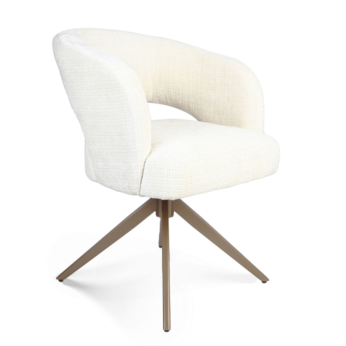 Eetkamerstoel Demi | Off White | Poot Bronze | Met armleuning Starfurn