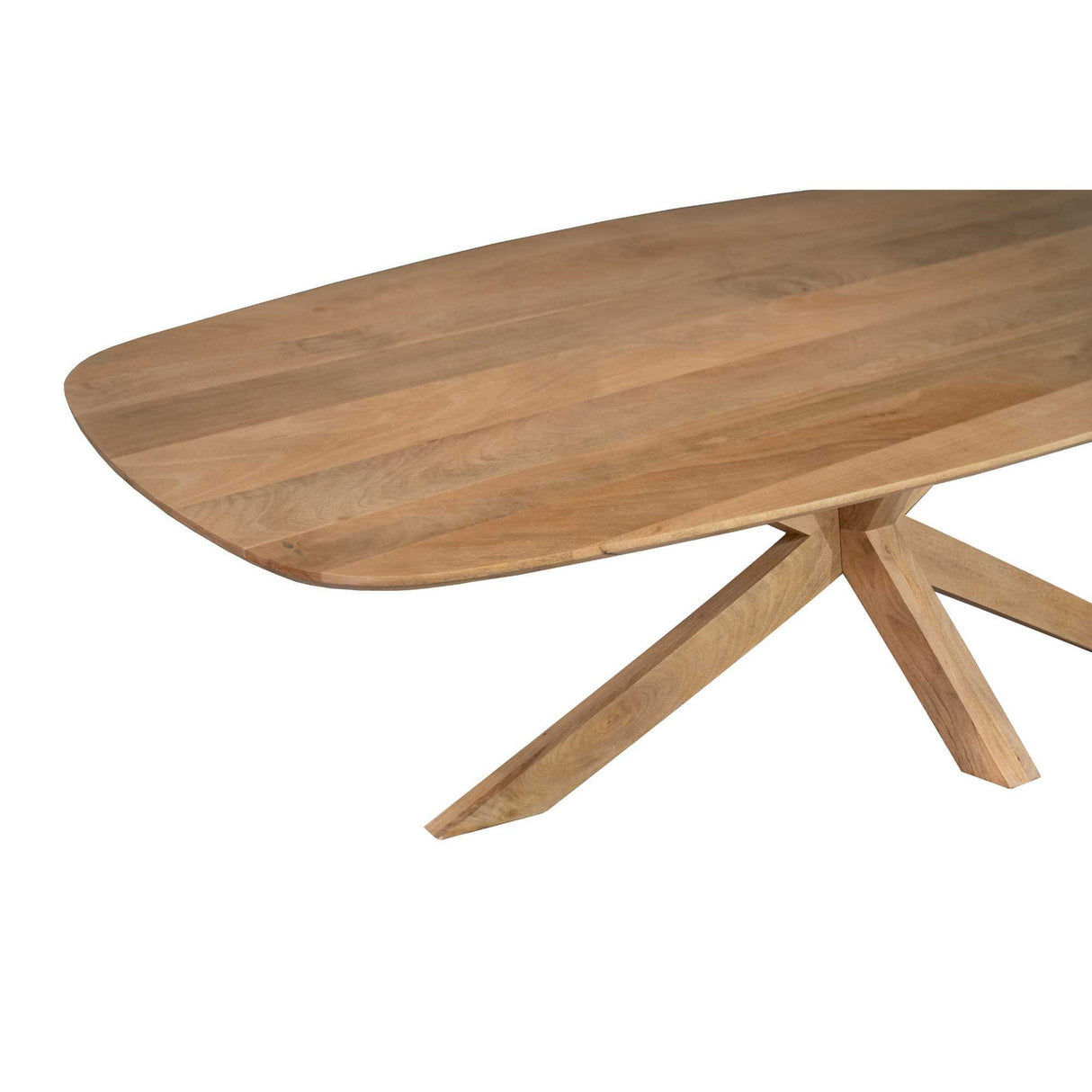 Eettafel - Deens Ovaal Naturel Mangohout - 240x110 cm - Kruispoot Dining Tables Starfurn