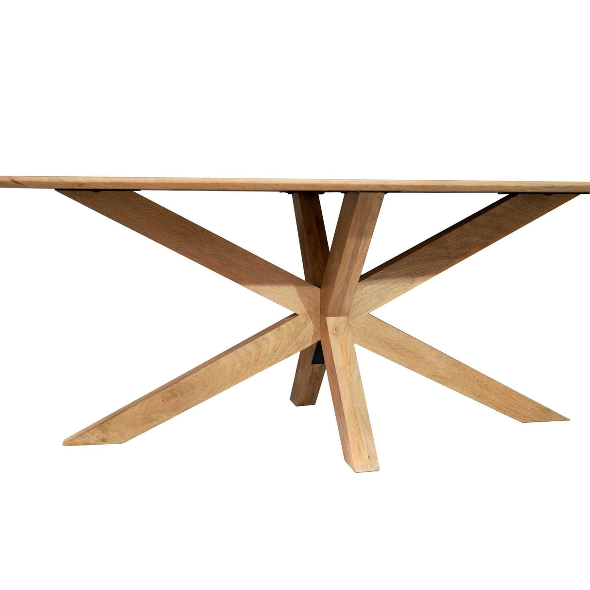 Eettafel - Deens Ovaal Naturel Mangohout - 240x110 cm - Kruispoot Dining Tables Starfurn
