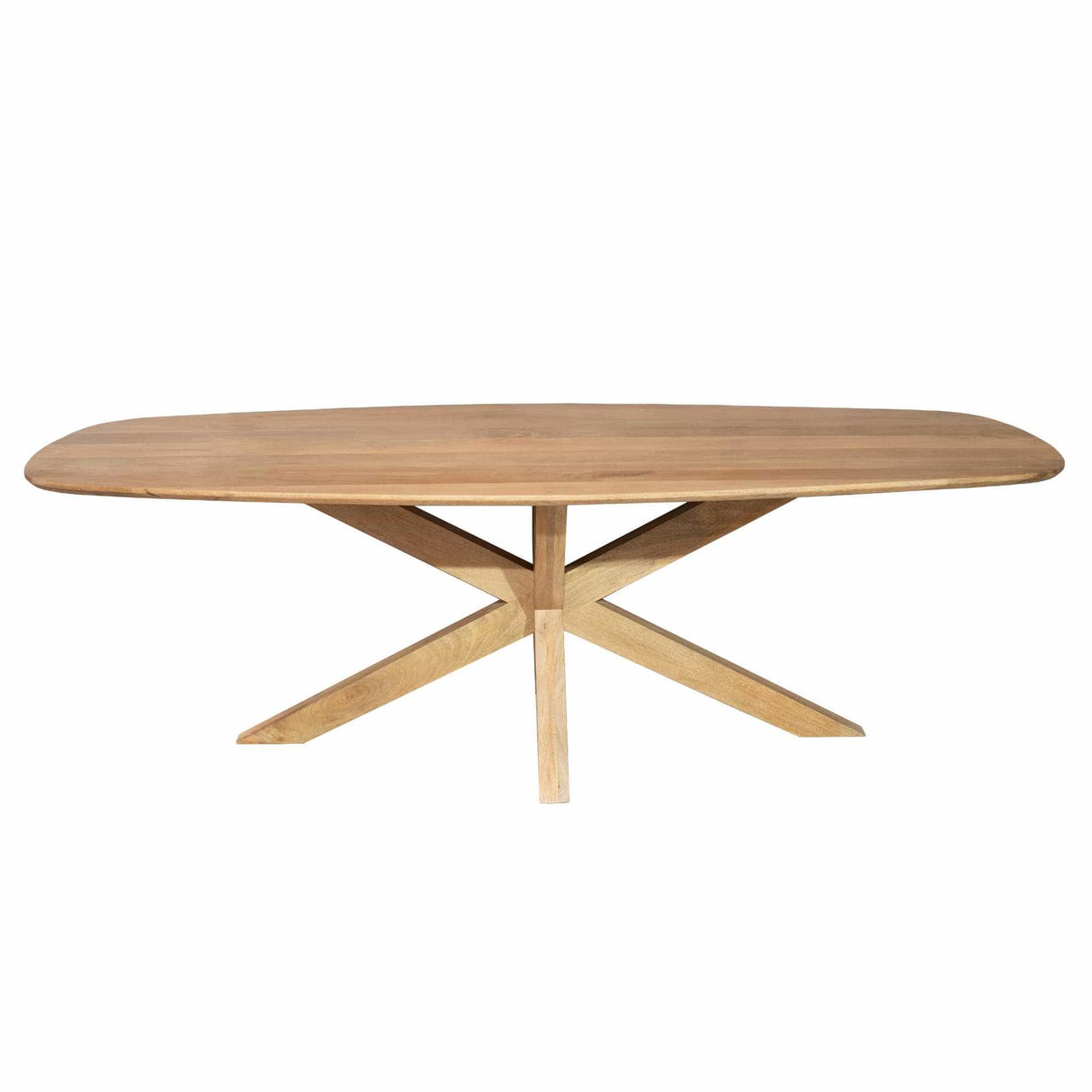Eettafel - Deens Ovaal Naturel Mangohout - 240x110 cm - Kruispoot Dining Tables Starfurn