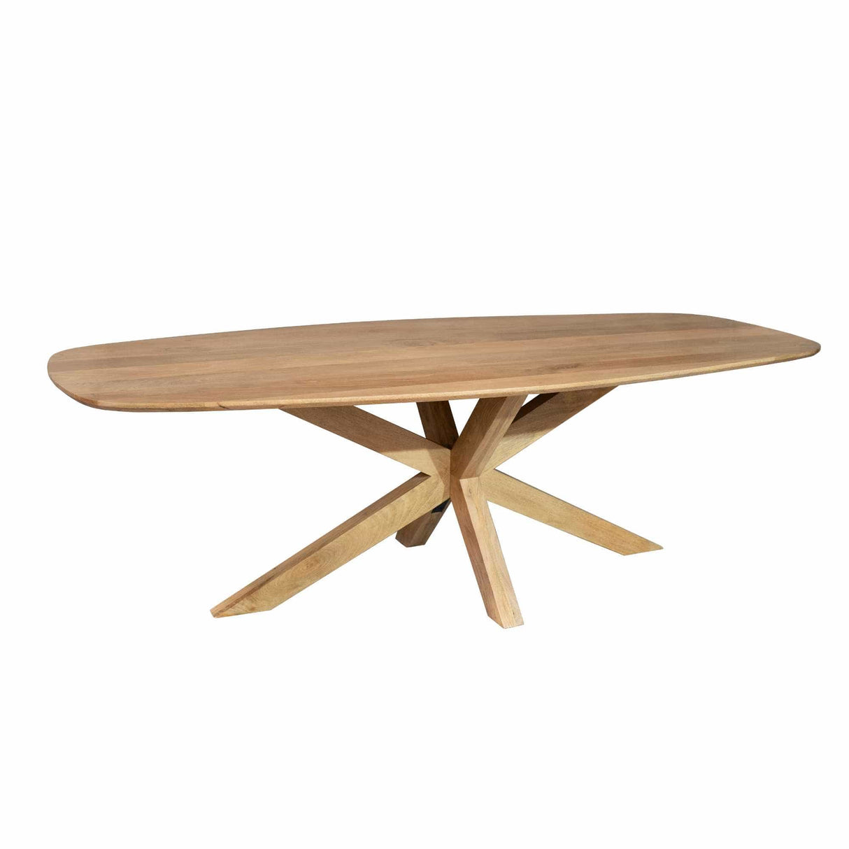 Eettafel - Deens Ovaal Naturel Mangohout - 240x110 cm - Kruispoot Dining Tables Starfurn