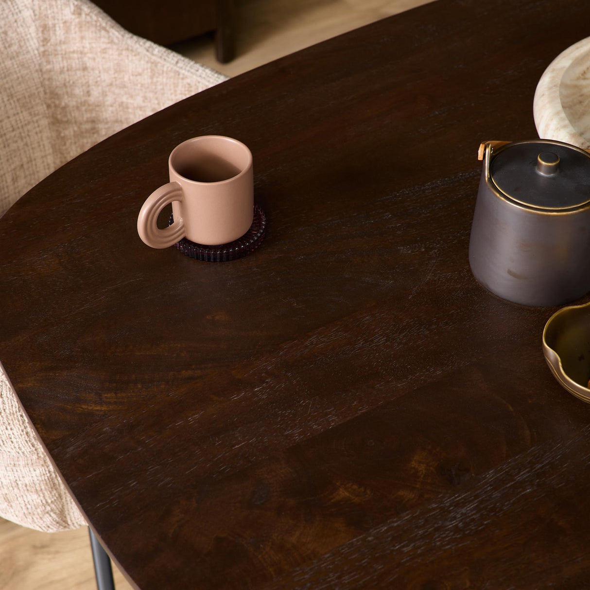 Eettafel Madison Brown | 160 cm | Deens Ovaal | Poot Black Starfurn