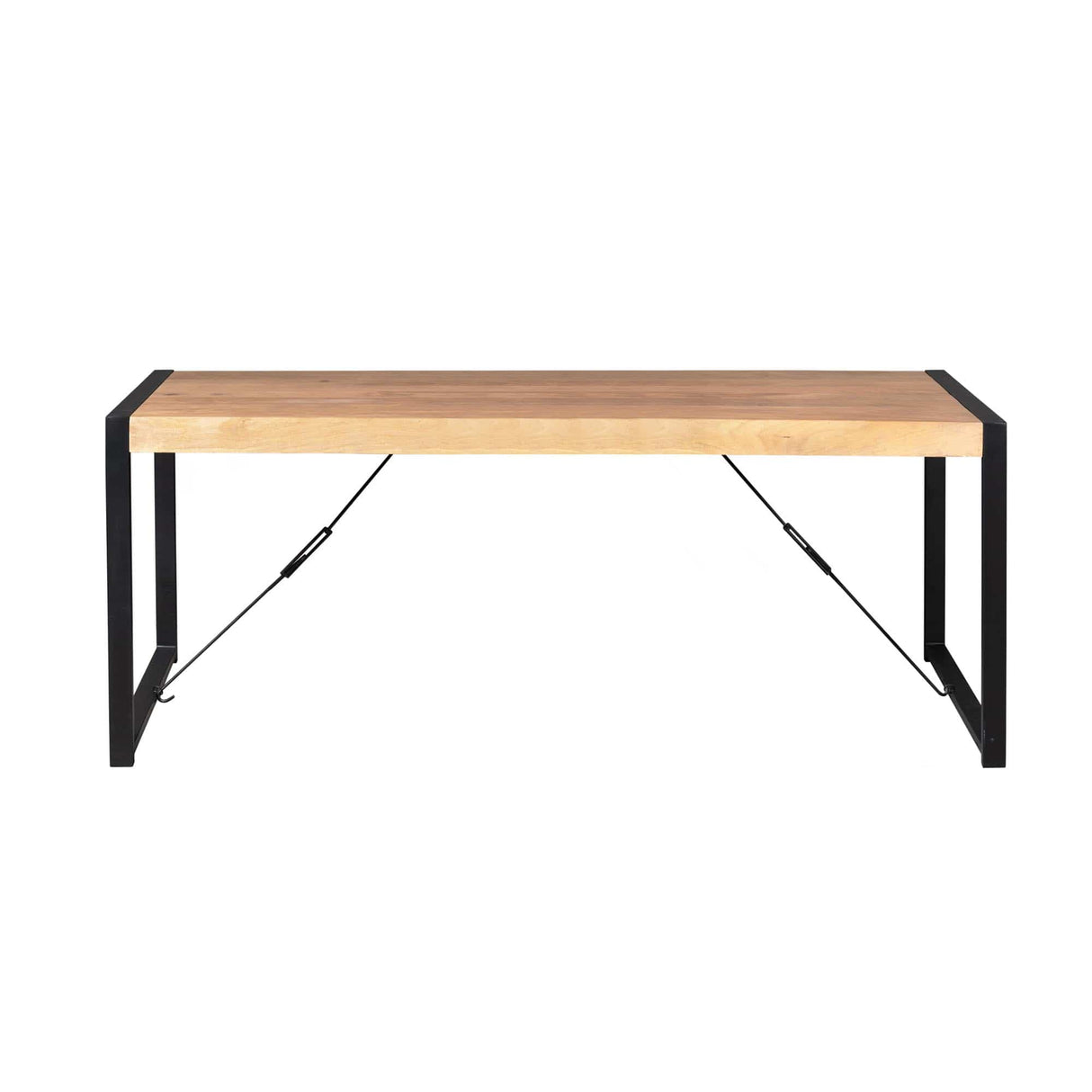 Eettafel - Naturel Mangohout - 200x90 cm - Industrieel U-poot Frame Kitchen & Dining Room Tables Starfurn