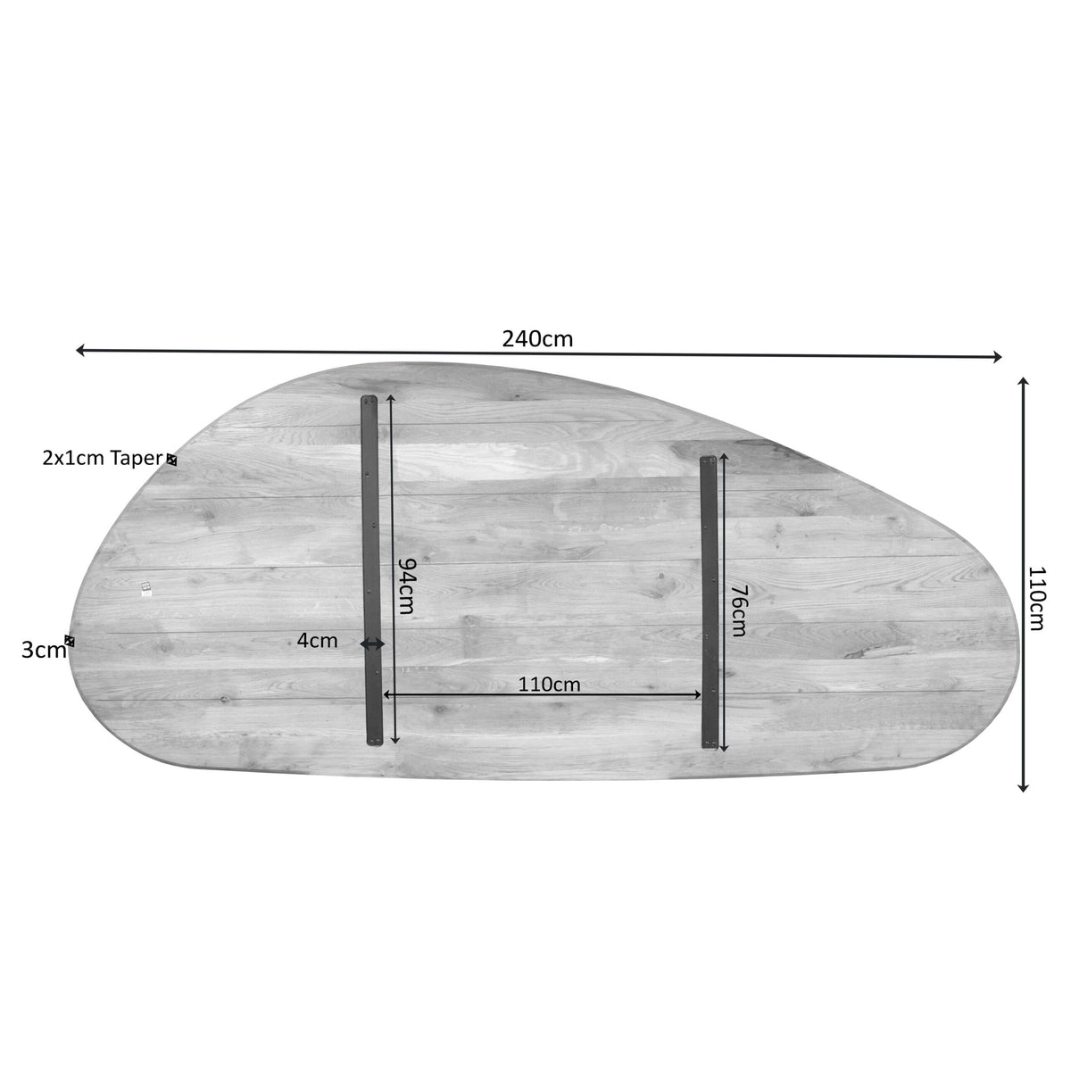 Eiken Blad Cloud 240 cm Naturel Starfurn