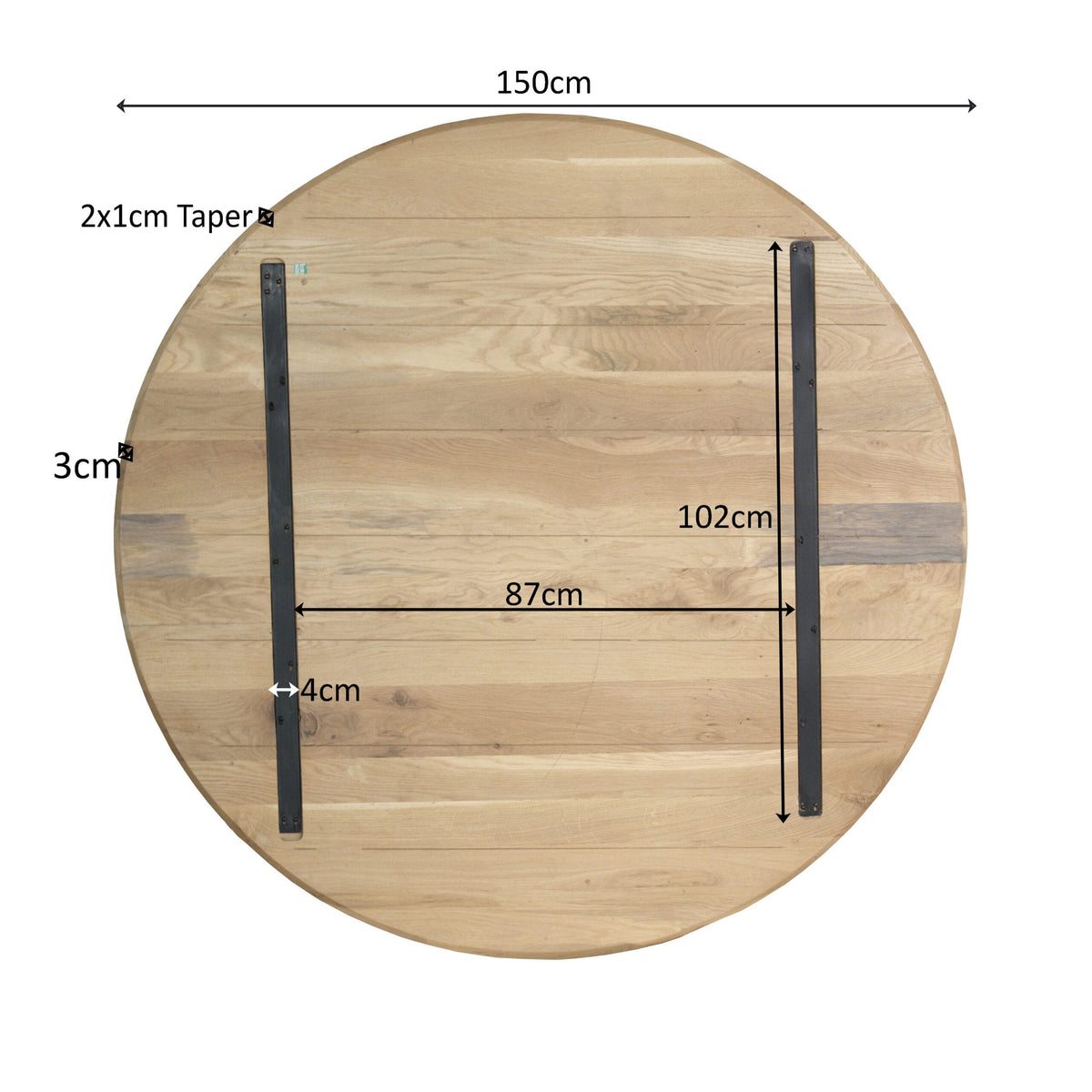 Eiken Blad Ferris 150 cm Naturel Starfurn