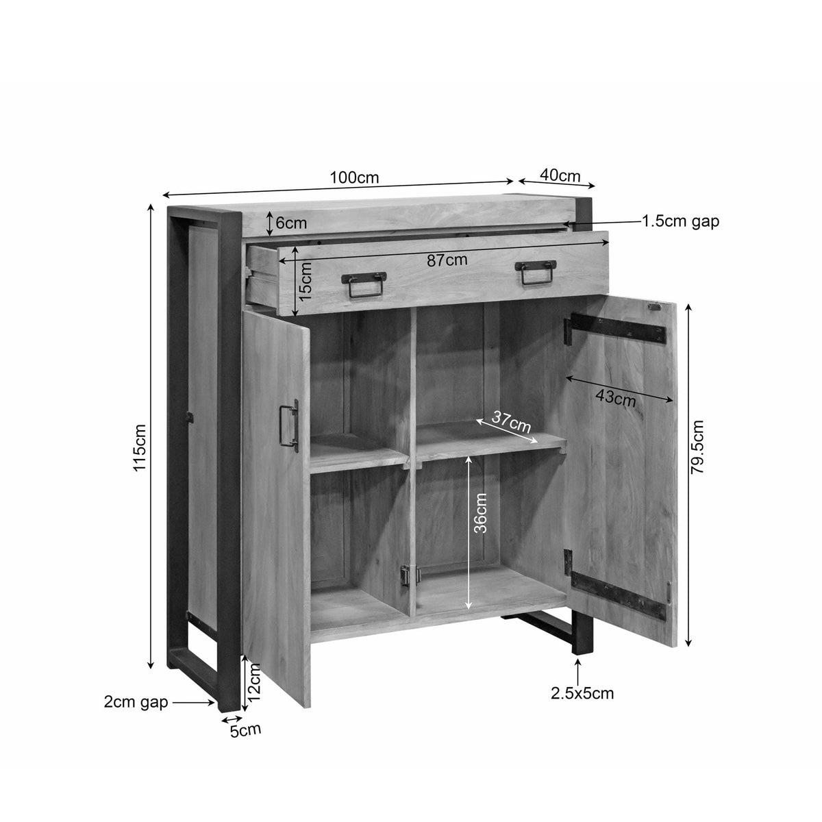 Kabinet kast Britt | 100 cm Starfurn