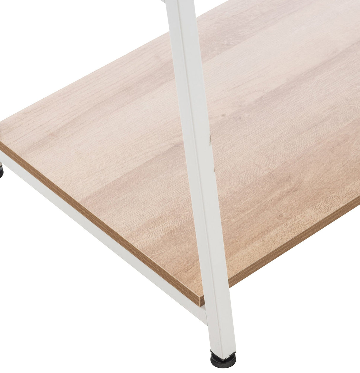 Kledingrek Luton met Legplanken – Hout & Metaal – Naturel/Wit – Modern Design Kapstok Knuska