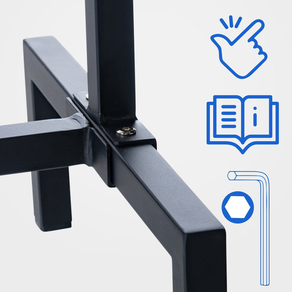 Kledingrek Melva Zwart – Industrieel Design – Metaal – Extra Sterk (100 kg) Kapstok Knuska