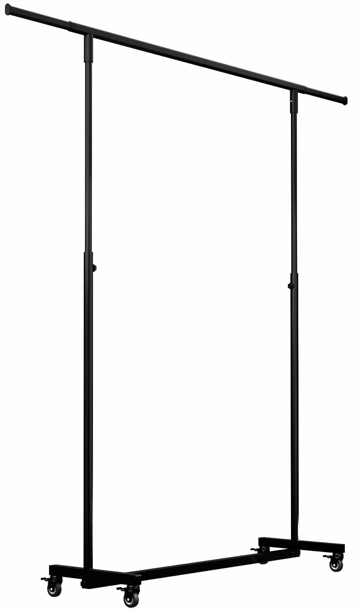 Kledingrek Soran Zwart – Verstelbaar & Verrijdbaar – Metaal – Modern Design Kapstok Knuska