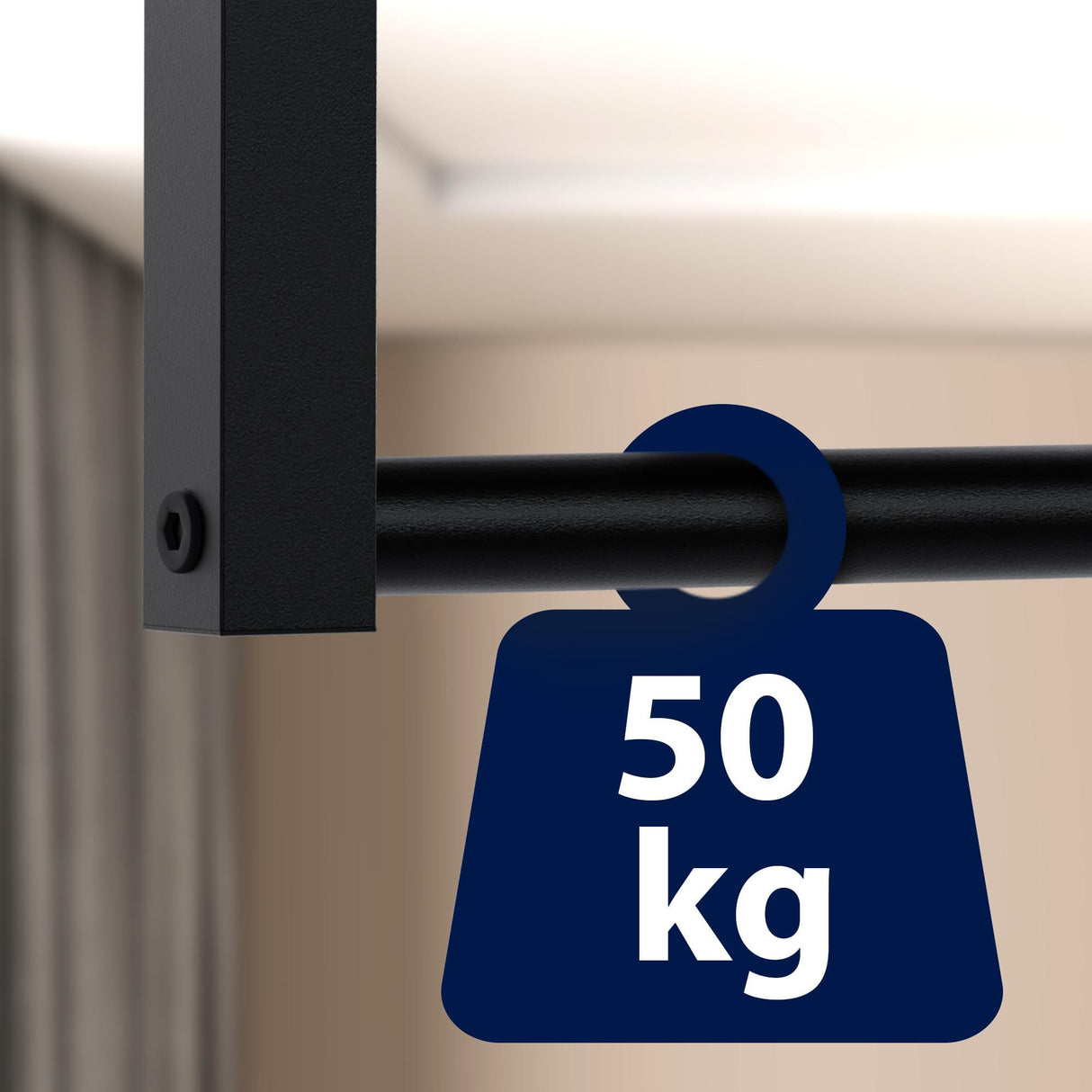 Kledingstang Fenton Zwart – Wand- en Plafondmontage – Metaal – Modern Design Kapstok Knuska