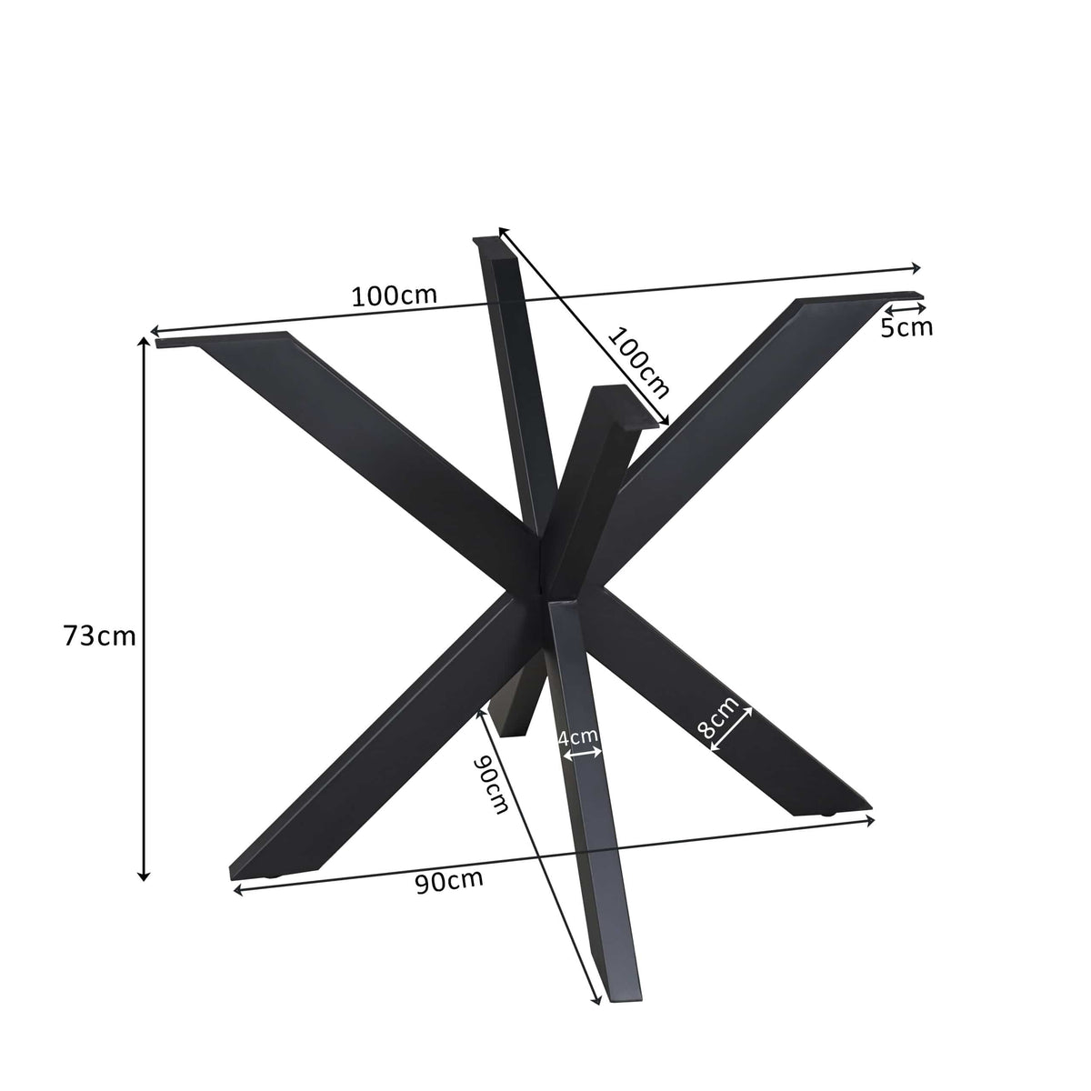 Matrixpoot Rond Zwart 140 cm Koker 4x8 cm Starfurn