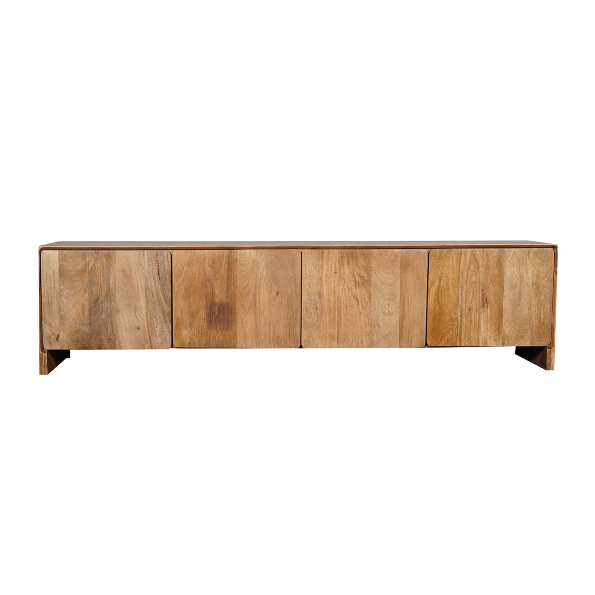 Modern naturel tv-meubel van mangohout, 200 cm breed, minimalistisch design, foto 6