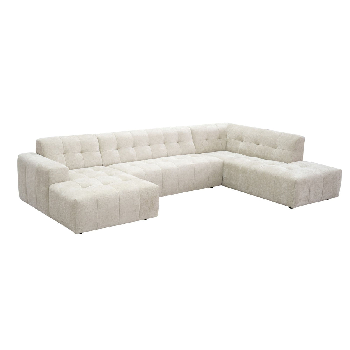 MySofa Ruby U-bank Beige Lounge L + 2,5 + Ottomane R Starfurn