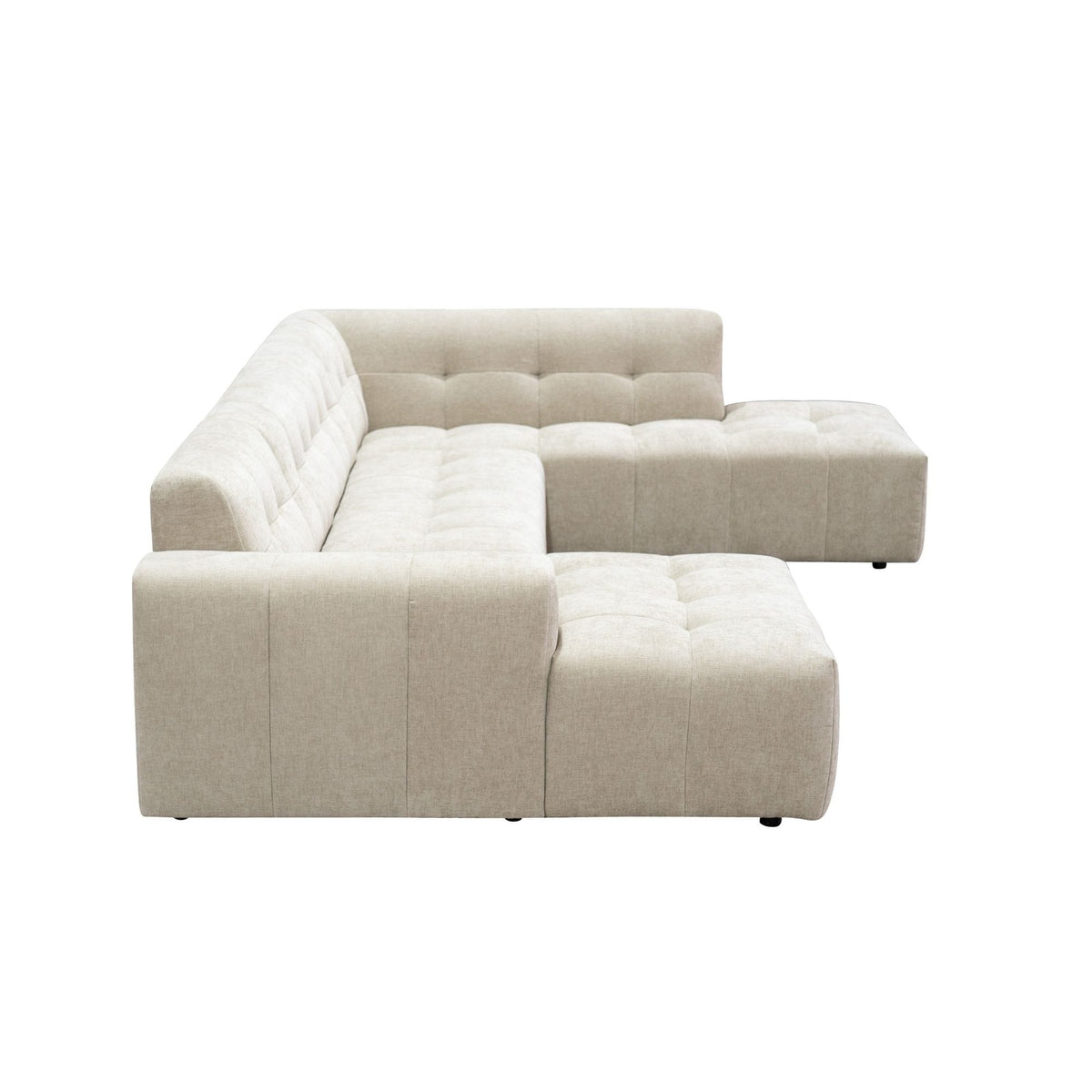 MySofa Ruby U-bank Beige Lounge L + 2,5 + Ottomane R Starfurn