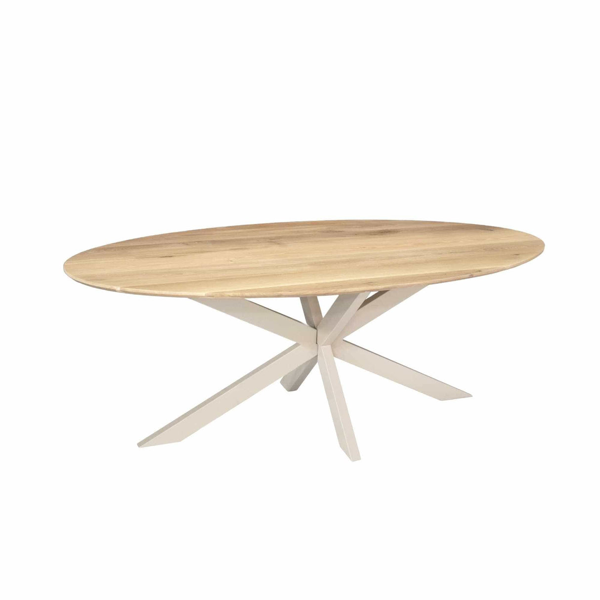 Ovale Eettafel - Naturel Eikenhout - 180 cm - Zandkleurige Poot Kitchen & Dining Room Tables Starfurn