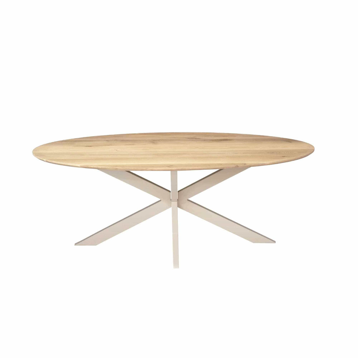 Ovale Eettafel - Naturel Eikenhout - 180 cm - Zandkleurige Poot Kitchen & Dining Room Tables Starfurn