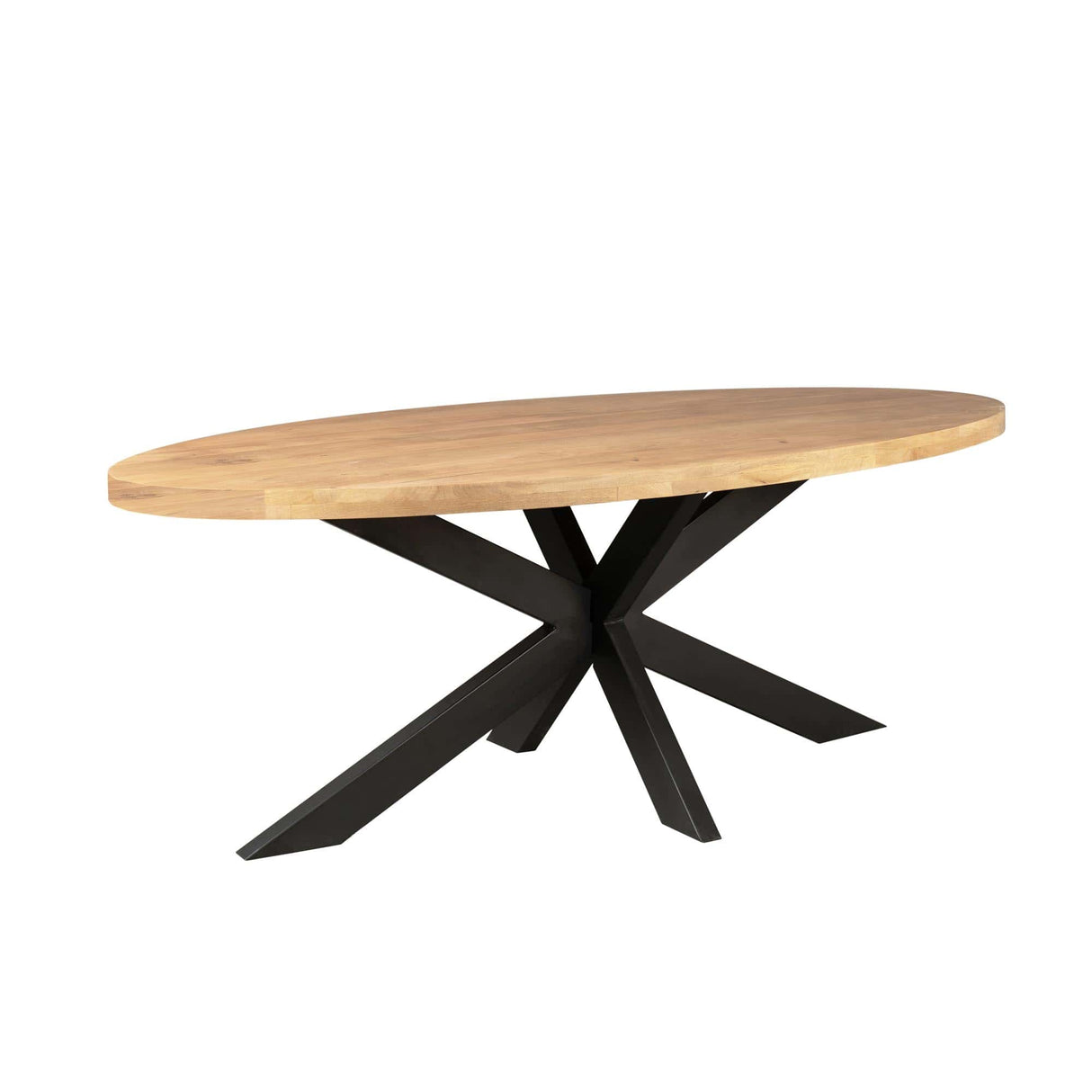 Ovale eettafel - Naturel - Mangohout - 160 cm - Matrixpoot Kitchen & Dining Room Tables Starfurn