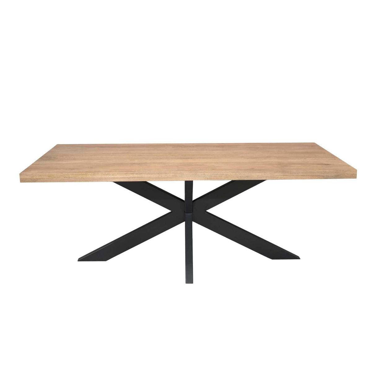 Rechthoekige Eettafel - Naturel Mangohout - 200 cm - Matrixpoot - Industrieel Kitchen & Dining Room Tables Starfurn