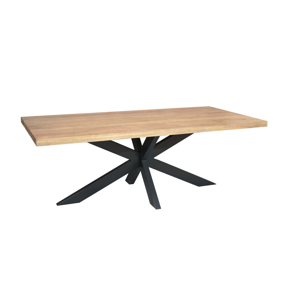 Rechthoekige Eettafel - Naturel Mangohout - 220 cm - Matrixpoot - Industrieel Kitchen & Dining Room Tables Starfurn