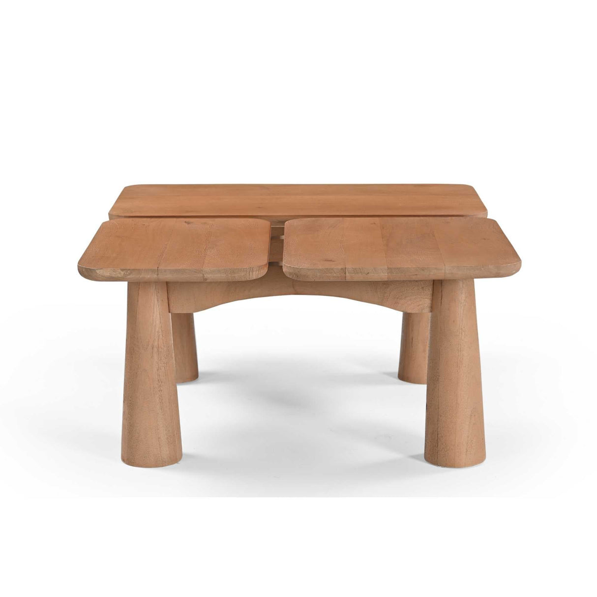 Rechthoekige Salontafel - Naturel Mangohout - 80 cm - 3 Panelen Coffee Tables Starfurn