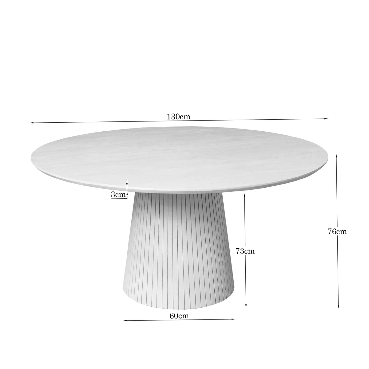 Ronde eettafel van bruin mangohout, Ø 130 cm, foto 4