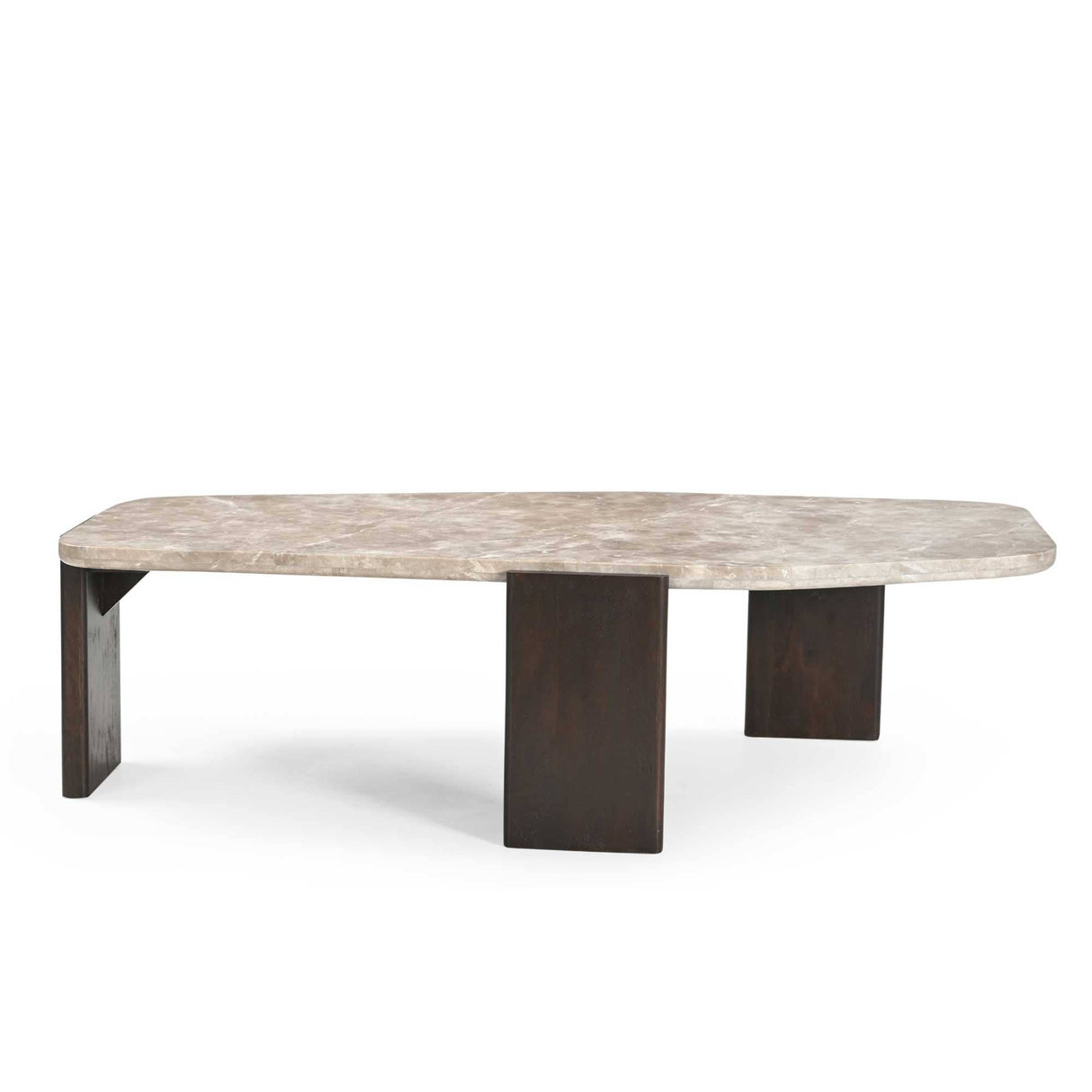 Salontafel - Bruin - Marmer - Mangohout - 130 cm - Organisch Coffee Tables Starfurn