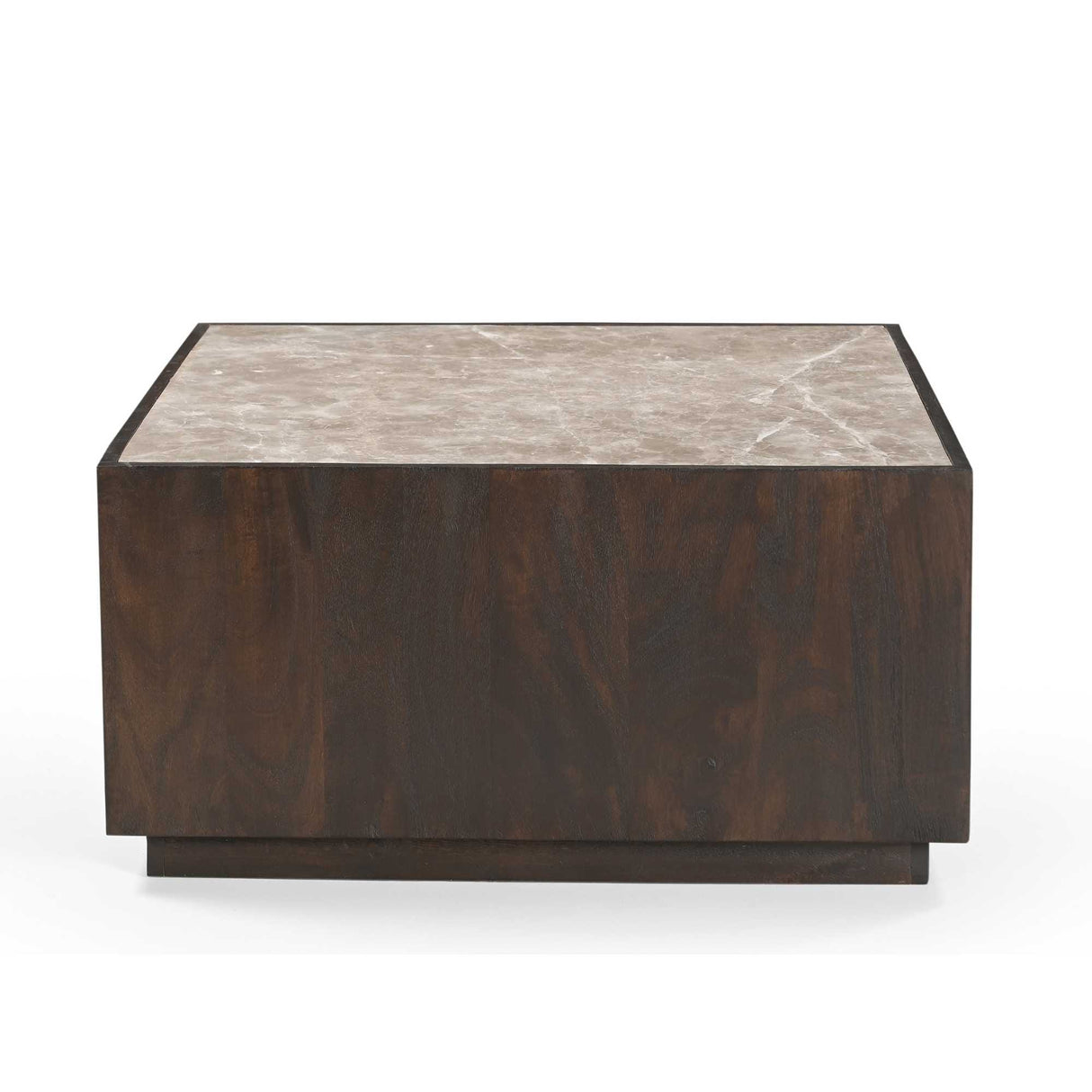 Salontafel - Bruin - Marmer - Mangohout - 80 cm - Vierkant Coffee Tables Starfurn
