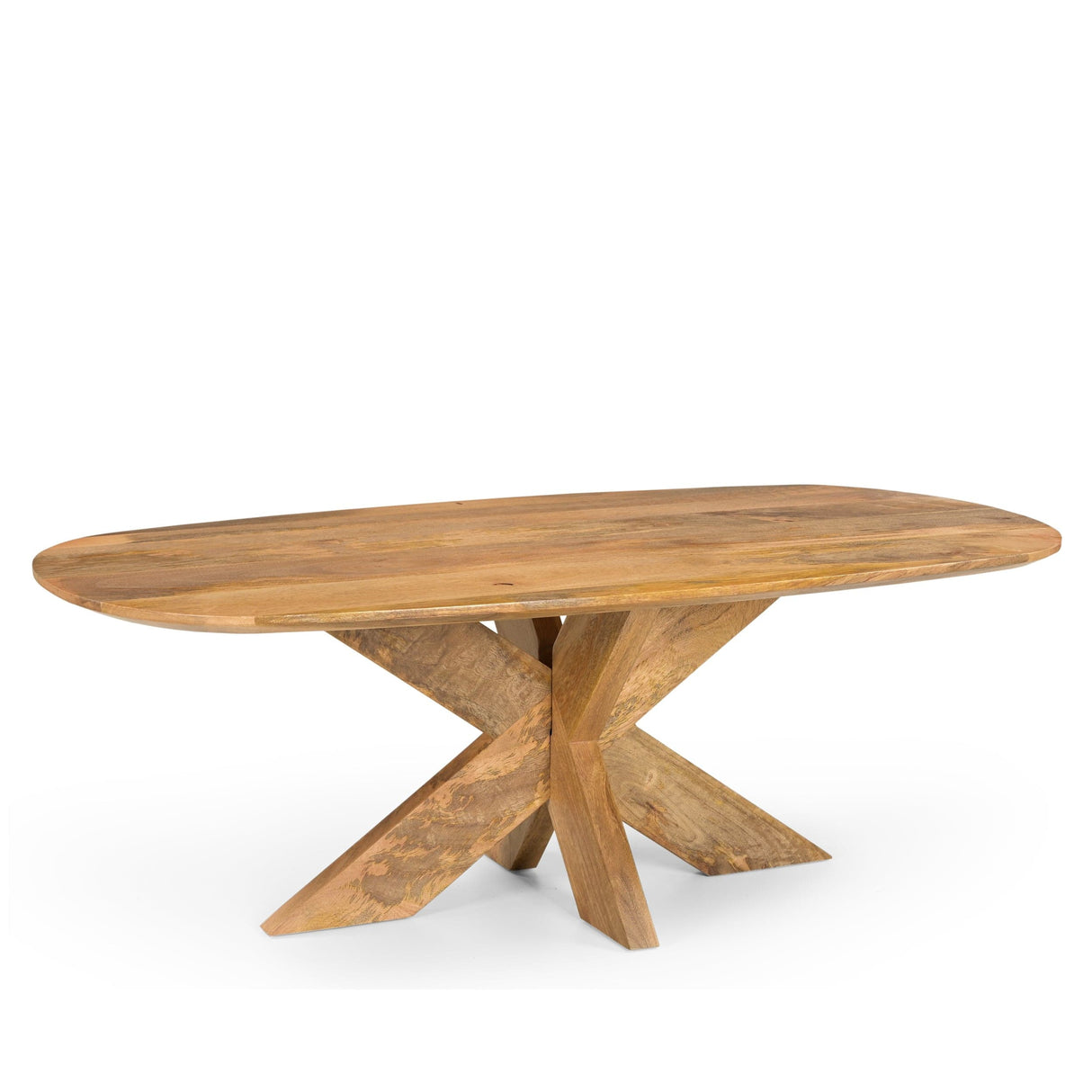 Salontafel Deens Ovaal Runa met Houten Onderstel 130 Benoa