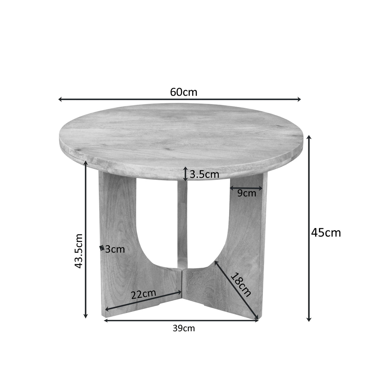 Salontafel Guus Naturel Mangohout 60 cm Starfurn