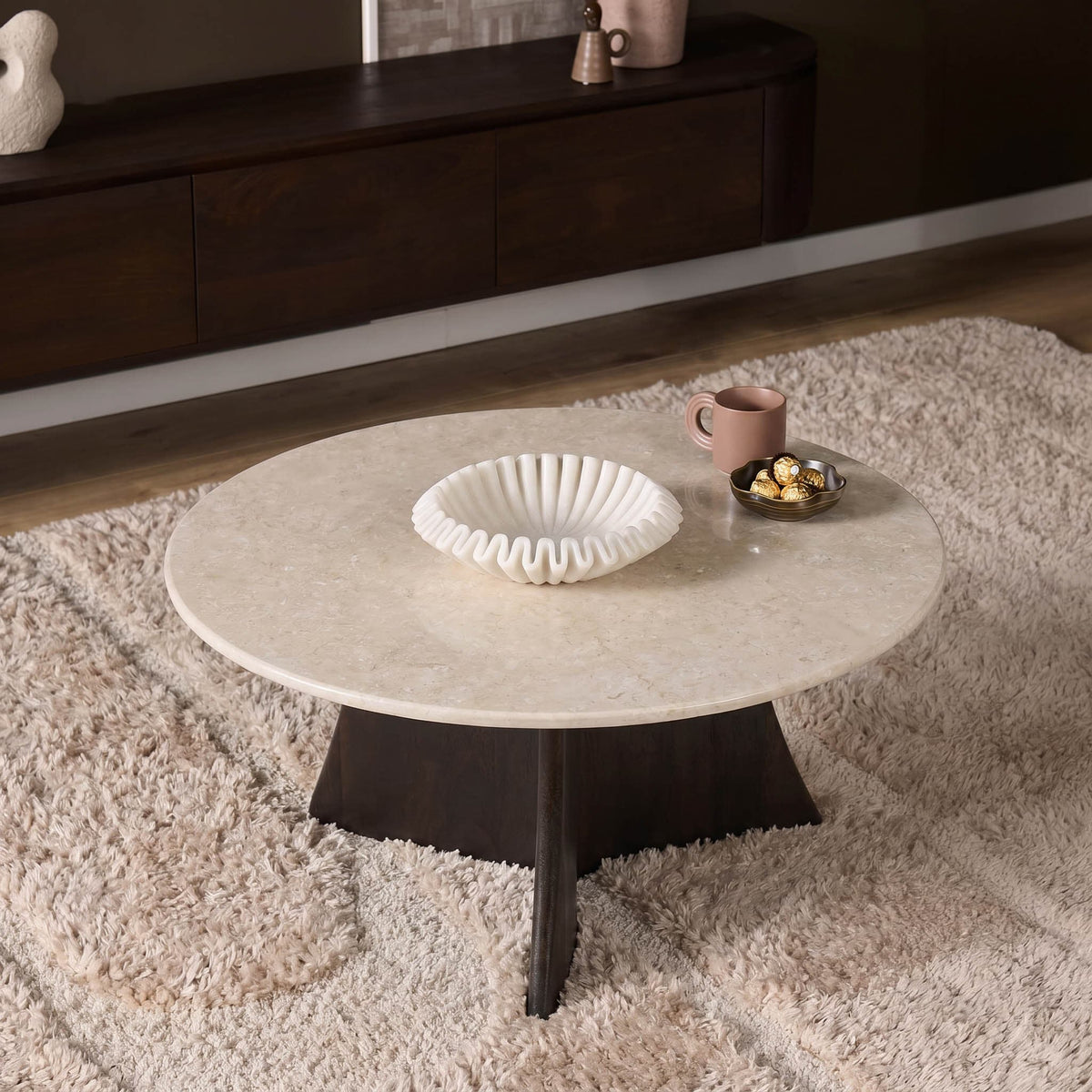 Salontafel Milo Botticino marmer 80 cm Starfurn