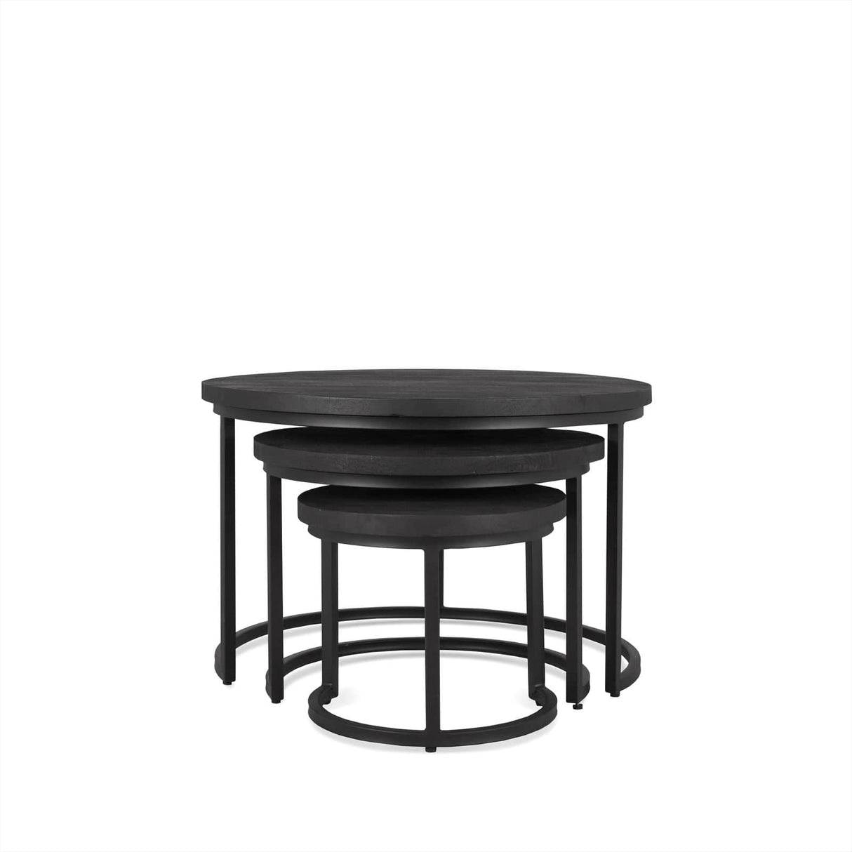 Salontafel Rylee Zwart Set van 3 Benoa