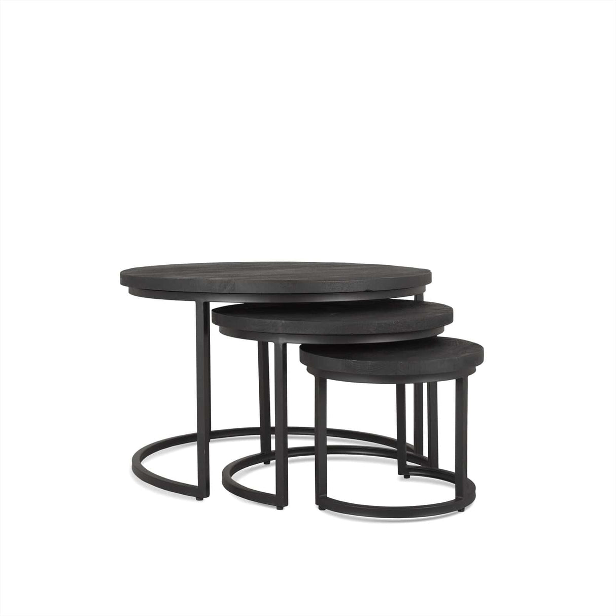 Salontafel Rylee Zwart Set van 3 Benoa