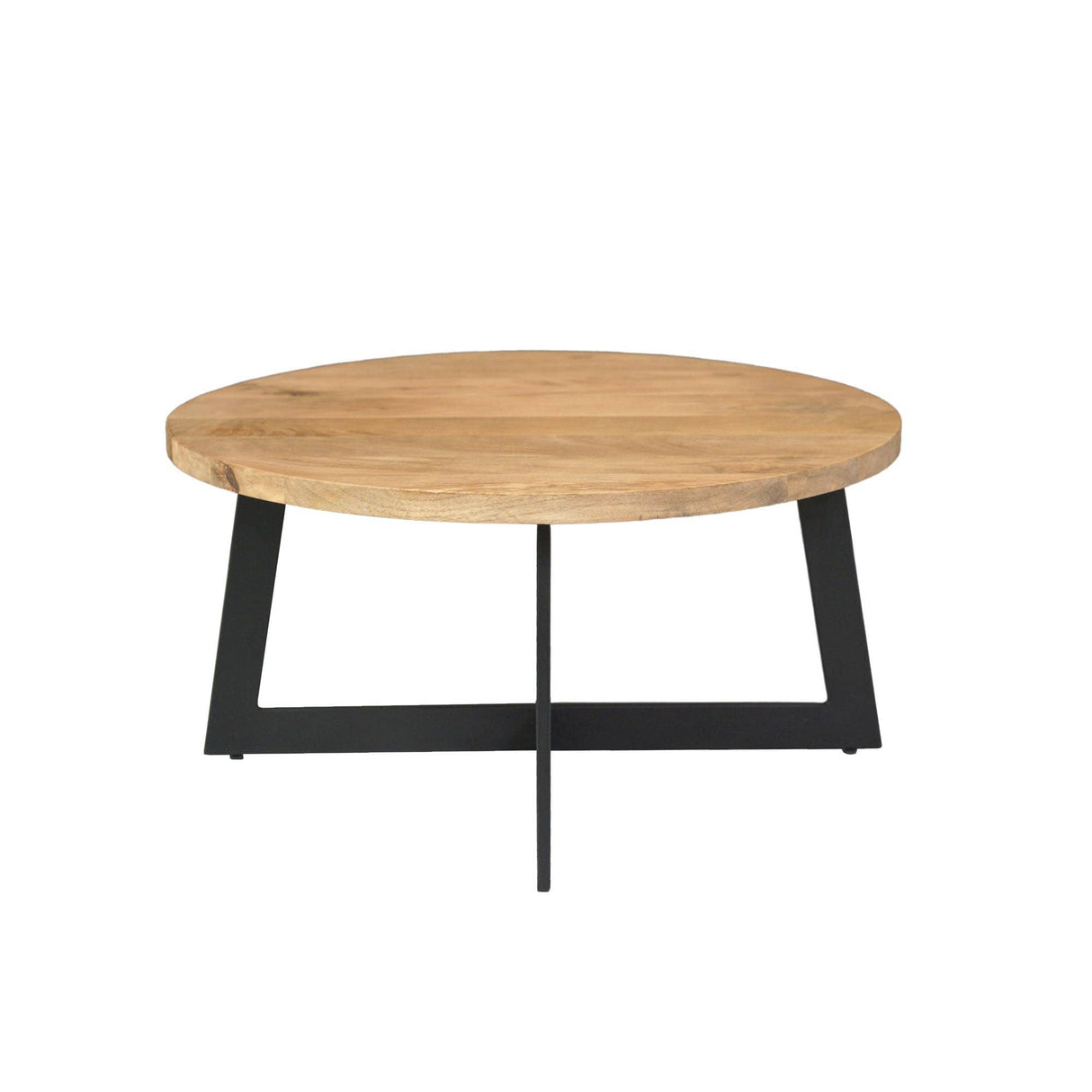 Salontafel set van 2 - Naturel Mangohout - Rond - Industrieel Cross-frame Coffee Tables Starfurn